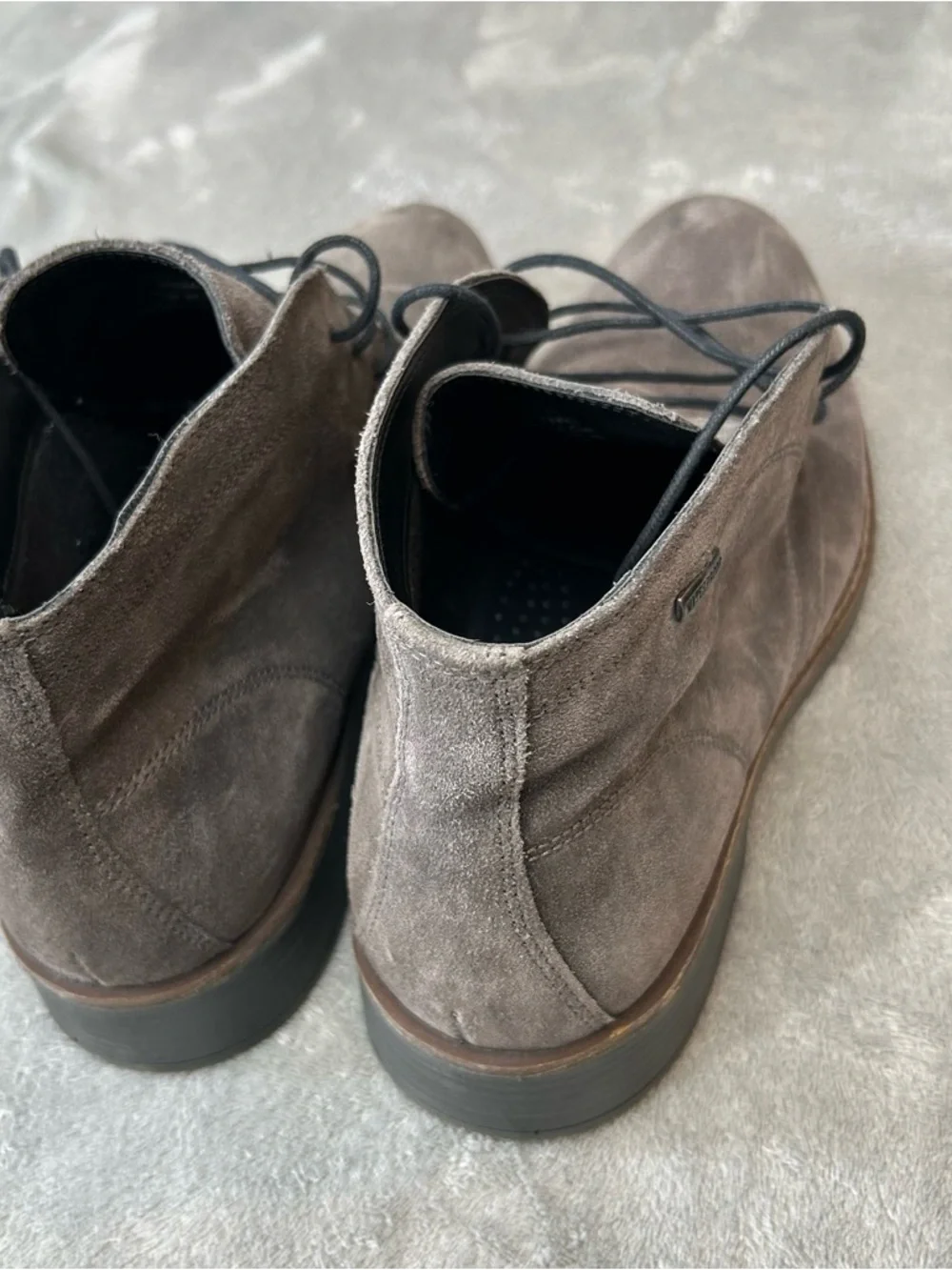 Nordstrom Mens Shop Suede Lace Up Grayson Ankle Boots Gray Size 10.5 US or 44 EU